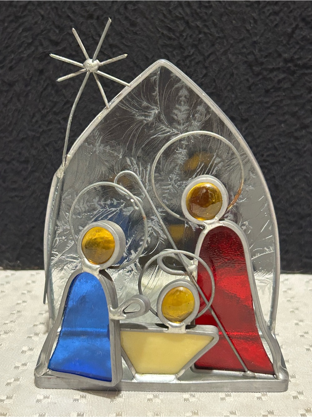 Stained Glass Nativity Scene Decor Multicolor Minimalist Modern